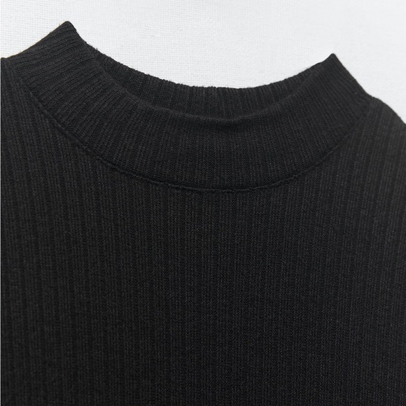 Zara SOFT DRESS WITH PEARLS. Black. Size M. New with Tags. - Picture 8 of 9